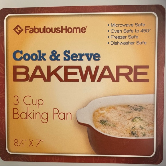 Pair Small Bakeware Pans Beige/White Fabulous Home - Picture 5 of 9